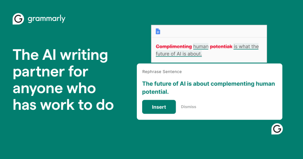 Grammarly AI writing assistance